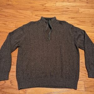 Oscar De La Renta men's quarter zip sweater - brown - XL fits like large